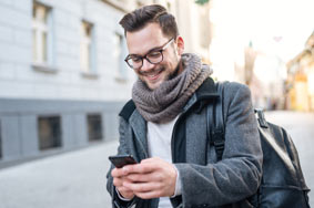 Man using mobile phone